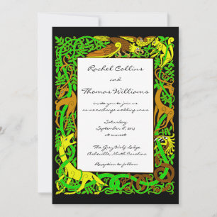 Bright Greens Celtic Animaux Faire-part de mariage