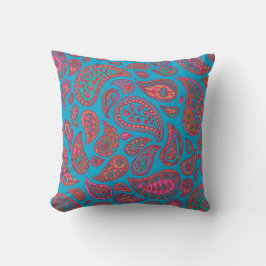 Bright Hand Drawing Paisley Pattern Kissen