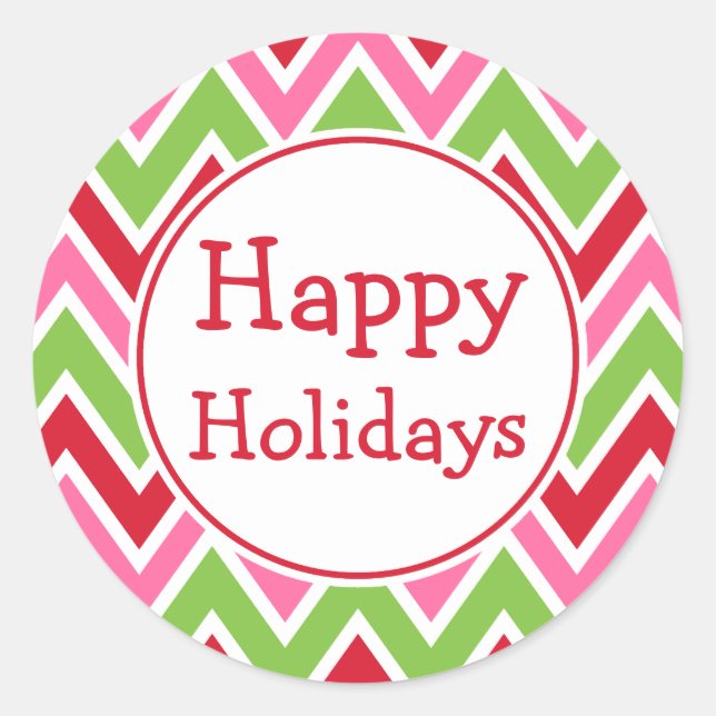 Bright Happy Holidays Stickers (Devant)
