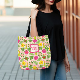 Bright Hawaiian Hula Monogram Art Tasche
