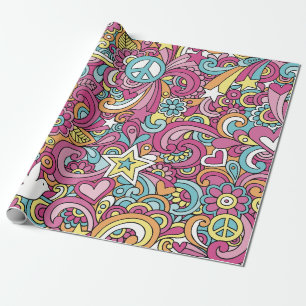 Bright Hippie Pattern Geschenkpapier