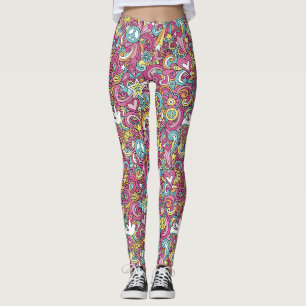 Bright Hippie Pattern Leggings