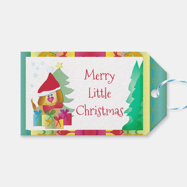 Bright Holiday Designed Geschenkanhänger (Vorderseite (Horizontal))