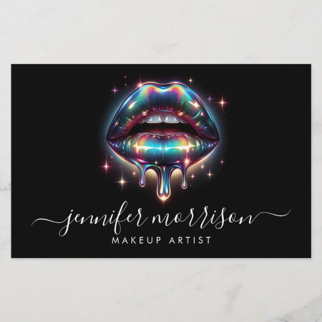 Bright Holographic Lips Makeup Artist, Beauty Flyer (Vorne)