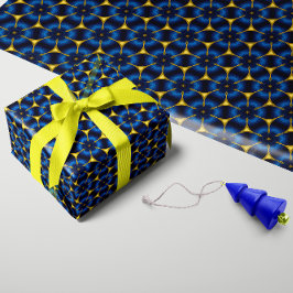 Bright Indigo Blue und Gold Geschenkpapier