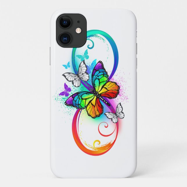 Bright infinity with rainbow butterfly Case-Mate iPhone hülle (Rückseite)