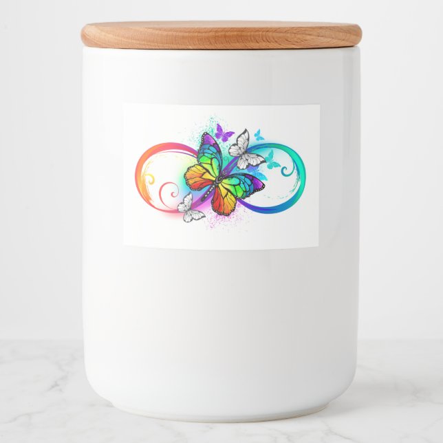 Bright infinity with rainbow butterfly lebensmitteletikett (Vorderseite)