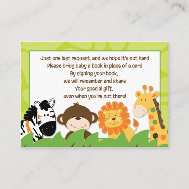 Bright Jungle Safari Buchanfragen Cards Begleitkarte (Vorderseite)