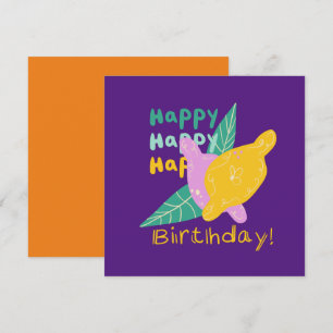 Bright Lemon Art Happy Birthday Lettering Card Karte