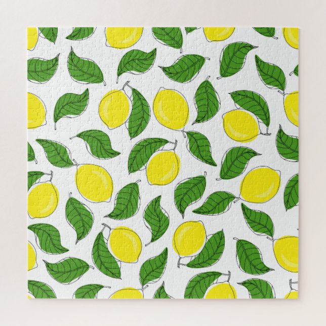 Bright Lemons Green Blätter Pattern (Vertikal)