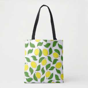 Bright Lemons Green Blätter Pattern Tasche