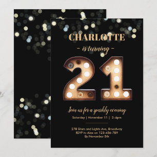Bright Lights Invitation à 21e anniversaire