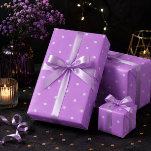 Bright Lilac Polka Dots Geschenkpapier