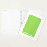 Bright Lime Green Planer<br><div class="desc">Diese leuchtend limig grüne solide Farbe ist ein klassisches und zeitloses Design. Einfache Grundfarben, um Ihren Namen, Ihre Adresse und andere geschäftliche oder persönliche Daten anzuzeigen. Ein Farbblock-Design ist immer im Stil. Mit diesem schlicht minimalistischen und farbenfrohen Design heben Sie Ihre Botschaft hervor. Passen Sie die Hintergrundfarbe an und ändern...</div>