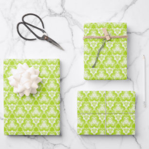 Bright Lime Green Spirale Muster Geschenkpapier Set