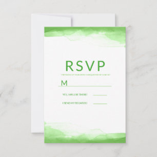 Bright Lime Green Watercolor Modernes Wedding RSVP