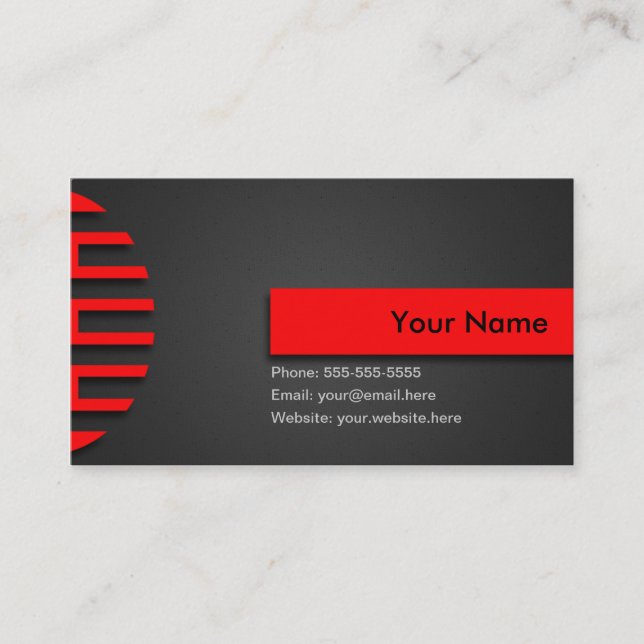 Bright Lines Business Card - Red Visitenkarte (Vorderseite)