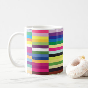 Bright Lines Multicolor Stripe Muster Office Kaffeetasse