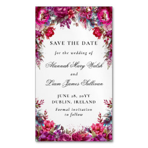 Bright Magenta Floral Budget Magnet Réservez la da