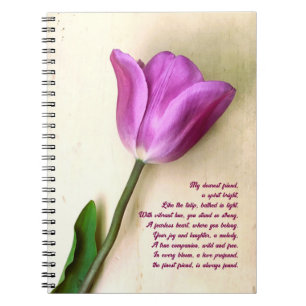 Bright Magenta Tulip Poetic Notizblock
