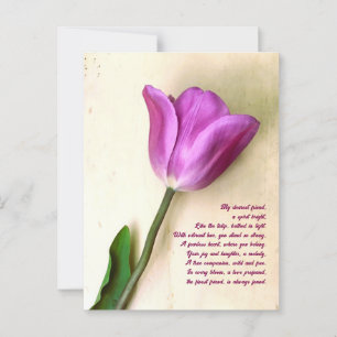 Bright Magenta Tulip Poetic Postkarte