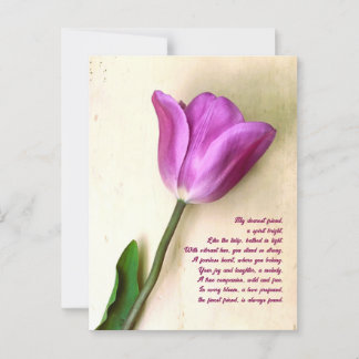 Bright Magenta Tulip Poetic Postkarte