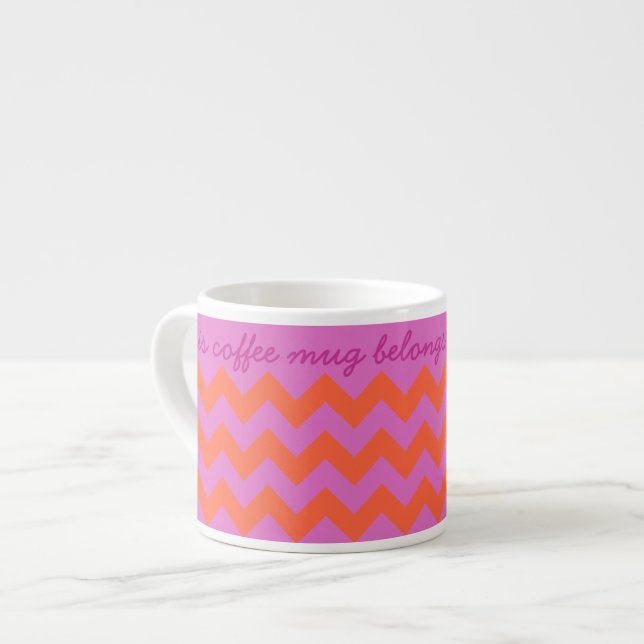 Bright Magenta und Orange Chevrons Espressotasse (Vorderseite Links)