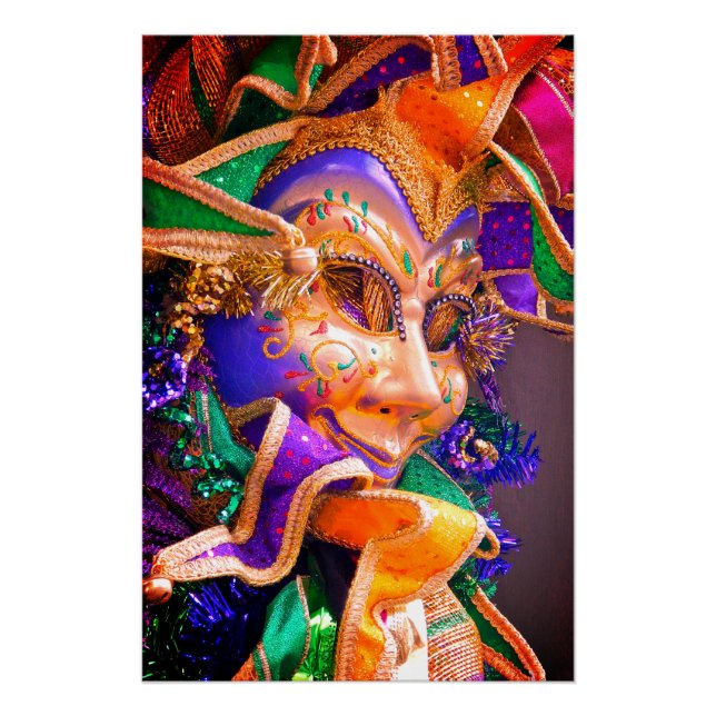 Bright Mardi Gras Mask Poster (Vorderseite)