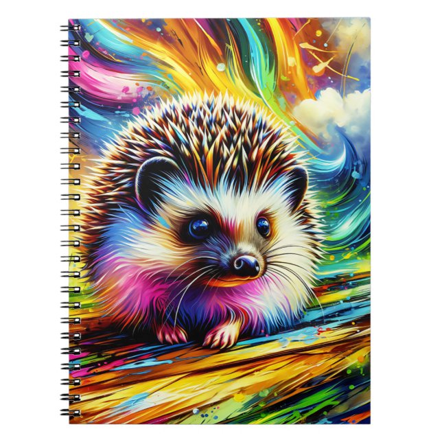 Bright Meadow Hedgehog Notebook Notizblock (Vorderseite)