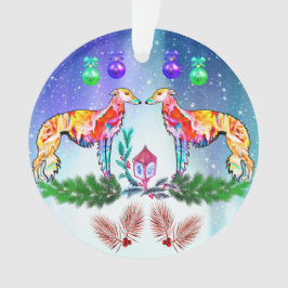 Bright Modern Silken Windhound Ornament