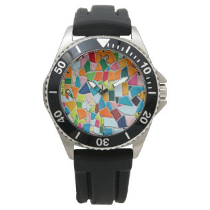 Bright Mosaic Tiles Armbanduhr