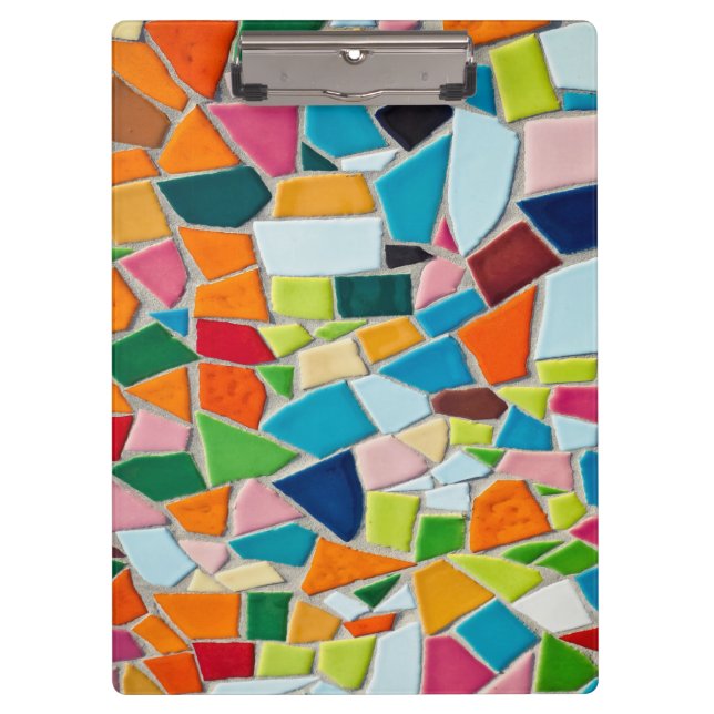 Bright Mosaic Tiles Klemmbrett (Vorderseite)