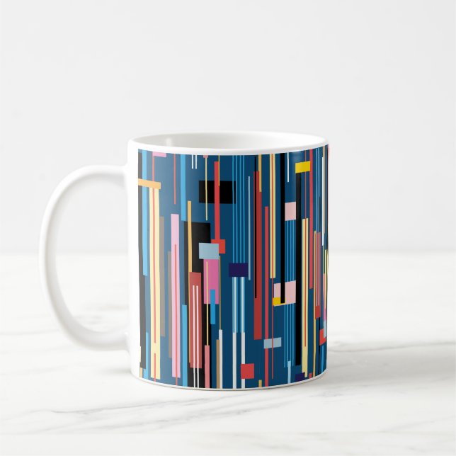 bright multicolored abstract pattern of stripes kaffeetasse (Links)