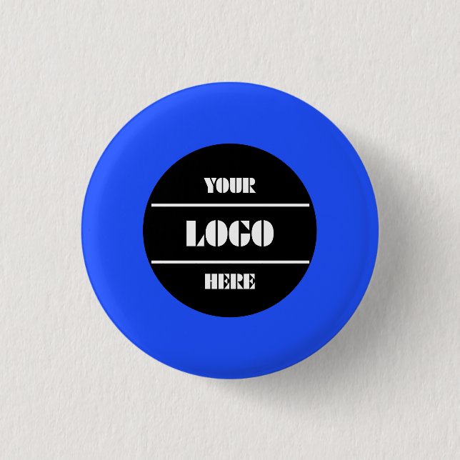 Bright Neon Blue Personalized Circle Badge Button (Devant)