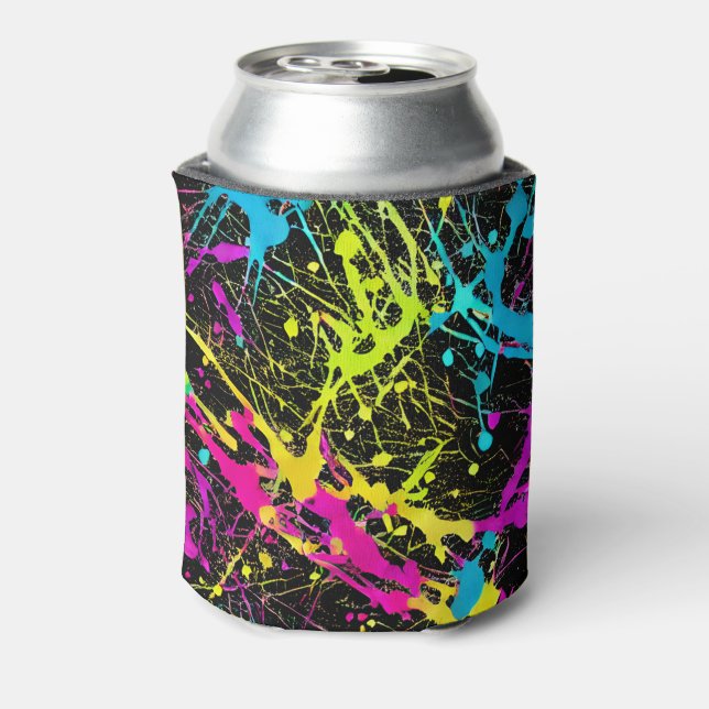 Bright Neon Paint Spritzer Dosenkühler (Kanne Rückseite)