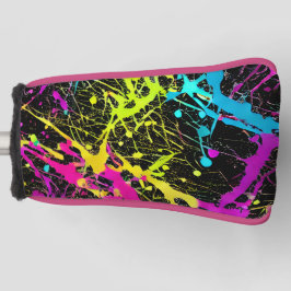 Bright Neon Paint Spritzer Golf Headcover