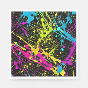 Bright Neon Paint Spritzer Serviette