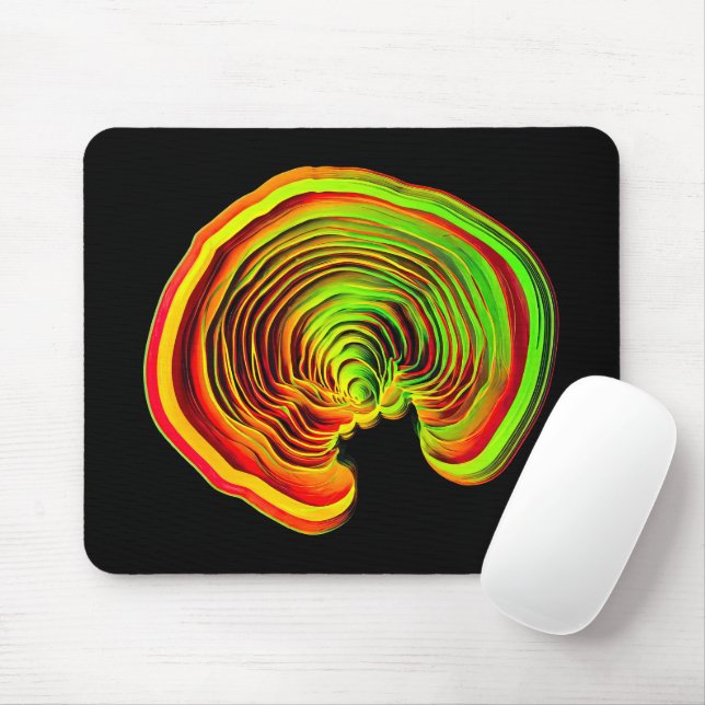 Bright Neon Topography Sound Wave Tech Mousepad (Mit Mouse)