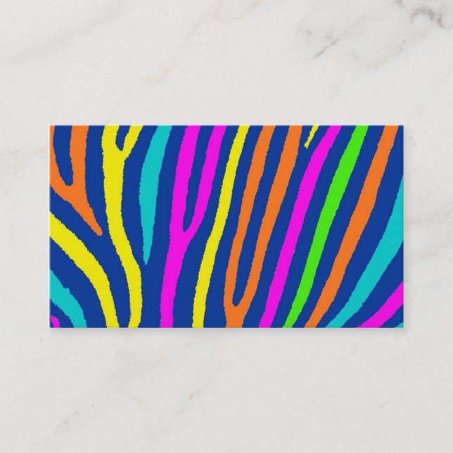 Bright neon zebra rayonne attention carte de visit (Devant)