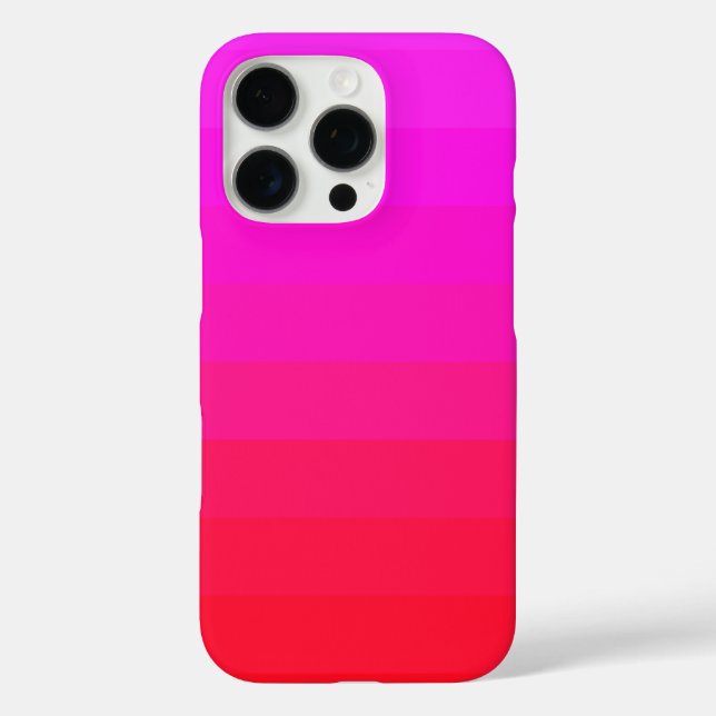 Bright Ombre Neon Pink Red Design iPhone 16 Pro Hülle (Rückseite)