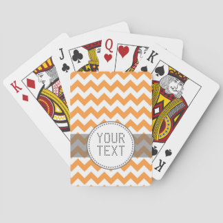 Bright Orange Chevrons - Custom Text Spielkarten