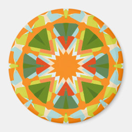 Bright Orange Fun Green Star Boho Kitsch Küche Magnet