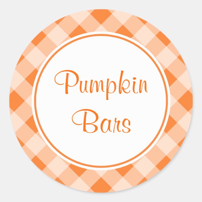Bright Orange Gingham Stickers (Vorderseite)