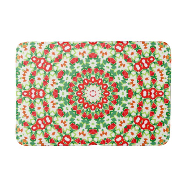 Bright Orange Green modische Bandana Shawl Badematte (Vorderseite)