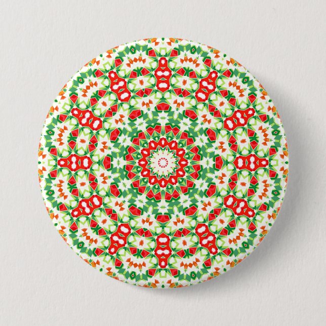 Bright Orange Green modische Bandana Shawl Button (Vorderseite)