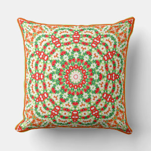 Bright Orange Green modische Bandana Shawl Kissen