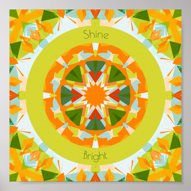 Bright Orange Green Shine Bright Star Baby Kinderz Poster (Vorne)