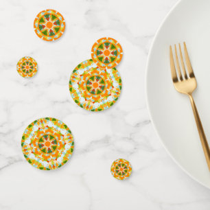 Bright Orange Green Star Baby Girl's Boy's Shower Konfetti