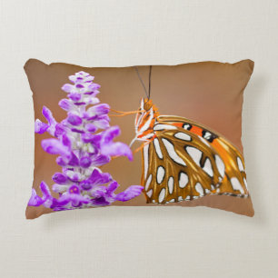 Bright Orange Gulf Fritillary Butterfly Dekokissen