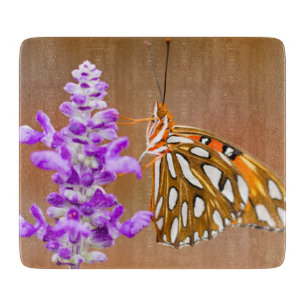 Bright Orange Gulf Fritillary Butterfly Schneidebrett